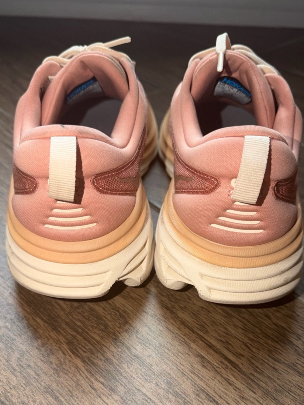 Hoka Women's Rose and Tan Cushioned Running Sneakers - Picture 5 of 10